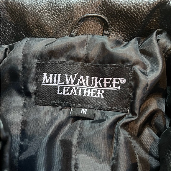 NWT MILWAUKEE LEATHER LKK1940 KIDS M JD BLACK LEATHER JACKET WITH FRONT ZIPPER - Picture 5 of 7